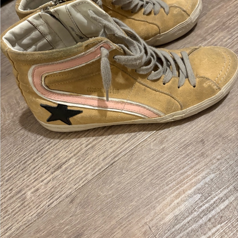 Golden Goose Beige High-Top Sneakers